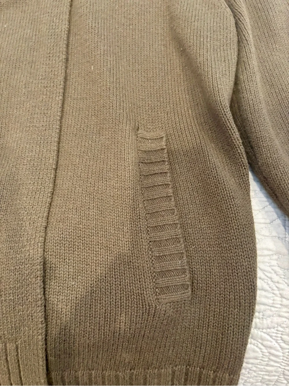 Michael Kors Olive Shawl Collar Toggle Cardigan